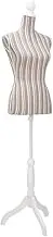 Ladies Bust Display Mannequin Linen with Stripes,Clothes Valets 3.5KG-30031