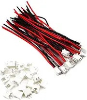 20 Sets Mini Micro JST-XH 2.54 mm Pitch 2 Pin Connector with 10 cm Silicone Cable and Socket