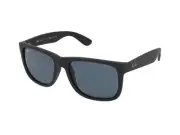 Ray-Ban Justin Classic Black Frame Polarized Silver Gradient Men's Sunglasses-