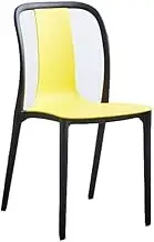 CVBFDB Scandinavian Restaurant Household Leisure Plastic Chair Thickened Easy Stacking Backrest Chair Dining Chair(White-Mountain peach7)
