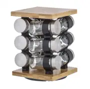Davis & Waddell Rotating Spice Rack With Jars 12Pcs Seasoning Jars Organiser