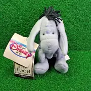 NEW Disney Mini Bean Bag CLASSIC EEYORE 7" Winnie The Pooh Plush Toy Donkey MWMT