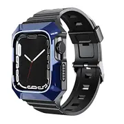 ZUSLAB Apple Watch Band for 9/8/7 41mm- 6/SE/5/4/3/2 40mm 38mm Rugged Case with TPU Strap Military Protective Tough Cover Bumper - Blue