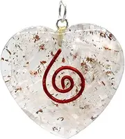 [Raum der Stille] Orgone Selenite Pendant with 1 m Wax Cord, Small Tin with 5 Language Folder and Brocade Bag, Various Shapes
