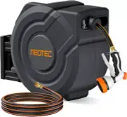 Retractable Hose Reel, 1/2 in X 100 Ft Wall Mounted Garden Hose Reel, Heavy Dut