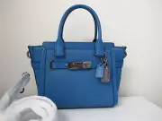 New Coach Swagger 21 Stachel Handbag Crossbody Rapid Blue 37444