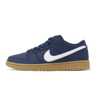 【NIKE 耐吉】滑板鞋 SB Dunk Low Pro 男鞋 女鞋 藍 白 Navy Gum 皮革 膠底 氣墊 板鞋(FJ1674-400)