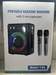 Karaoke Machine, Portable Bluetooth Karaoke Speaker with 2 Wireless Microphon...