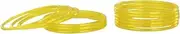[1st Time] Shining Yellow Glass Wedding, Party, Daily Use Bangle Set, Set Of 12, 2.2, Glass