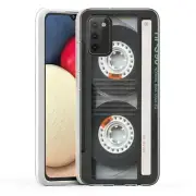 (Cassette Tape)ShockProof TPU phone case cover(Clear)for Samsung Galaxy A02S