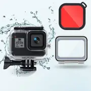 Waterproof Case for Gopro Hero8 with Touch Back Cover and Colour Lens Filter - 45m