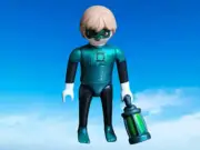 PLAYMOBIL COST GREEN FLASHLIGHT FIGURE