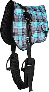 CHALLENGER Horse Neoprene Padded Anti-Slip Bareback Saddle Pad Blue Plaid 39TS04