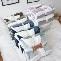 在飛比找樂天市場購物網優惠-純色高端仿兔毛毯超柔長毛法蘭絨沙發休閑蓋毯雙層加厚保暖厚毯子