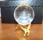 Crystal Globe Paperweight - Glass World Map Ball Decor -Lite Moon - Solar system