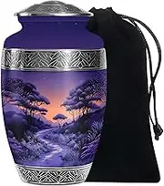 PurpleUrns for Human Ashes Adult Man - Cremation Urns for Mom & Dad - Decorative Memorial Urn for Female - Burial Urn for Women & Men - Funeral for Ashes 10 Inch