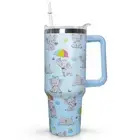 40 Oz Elephant Tumbler with Handle Lid and Straw, Insulated Drinking Cup with...