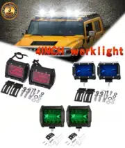 2X 4IN Work light bar Off Road Off Road ATV Triple Row Spot Flood Beam Fog Light