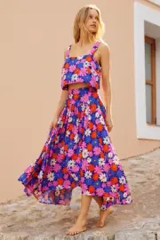 Mister Zimi Betsy Set Size 8 Azalea Print Top Maxi Skirt Floral Retro NWT $219