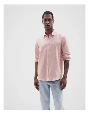 [Unison] Linen Regular Fit Shirt in Brown