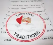 2 NEW Hallmark Christmas Traditions Tea Dish Towel Retro Santa Head Black Print