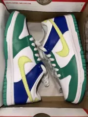 NEW Nike Dunk Low BG LT Lemon Twist Sz 4.5 Y FN6973 100 Lime Green Blue Authenti