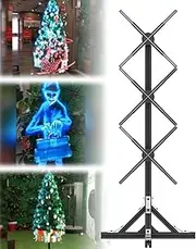 3D Hologram Fan, 19.7' 3D Hologram Projector Advertising Display, 1X3 Video Wall with 576 LED Light Beads, WiFi & Bluetooth, for Trade Show, Advertising Display