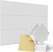 12 pack Acoustic Panels Self-Adhesive, 12"X 12"X 0.4"Sound Proof Foam Panels, Square Sound Panels High Density, Soundproof Wall Panels for Home Studio Office Game Room-White