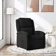 Recliner Chair Black Velvet for Living Room Reading, Furniture Comfy Room Recliners - Lounge Space for Gaming, Sofa Lazy Chair - 71 x 86.5 x 99.5 cm