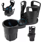 New 2-in-1 Car Cup Holder Extender 360° Rotating Dual Cup Mount Organizer Holder