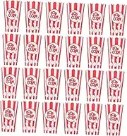 Veemoon Popcorn Boxes Striped Wavy Edges 24pcs Paper Popcorn Buckets for Birthday Parties Snack Gatherings Movie Nights