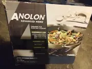 Anolon Hard -anodized Nonstick Bronze 14" Covered Wok Stir And Fry Pan