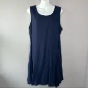 SPLENDID Navy Sleeveless Rayon Voile Mini Dress