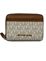 Michael Kors Jet Set Travel Medium Zip Around Card Case Vanilla Women’s Wallet