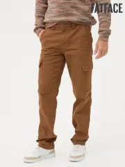 FatFace Brown Tan Canvas Cargo Trousers (E50504) | $137
