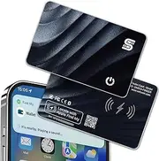 SEINXON Wallet Tracker Wireless Recharging IP68 Thin Item Finder Card Luggage Located Bluetooth Works with Apple Find My APP & Network (iOS Only) Black