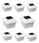 Solar Post Cap Light 8 Pcs 4x4 Solar White Color Square PVC Post Fence Cap Light