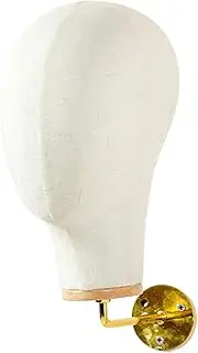 Garende Manikin Head Hat Wig Display Stand Wall Mounted Canvas Mannequin Shopping Mall Barbershop , 15cm Gold