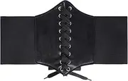 [MJIYSGS] Corset Belt,Women Halloween Pirate Tie Belts Costume,Waist Leather Dress,Elastic Wide Lace-up Underbust Womens,Ladies Adult Body Cinch for Cosplay Catwoman Retro Theme Party,Steampunk