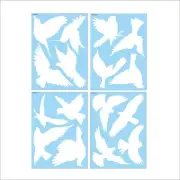 Bird -Collision Window Stickers White Removable Electrostatic Glass3186