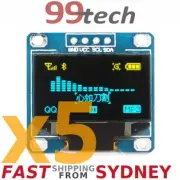 5x OLED Display 0.96", 128x64, Yellow Blue, I2C IIC, SSD1306, Arduino Rasp,