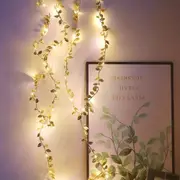 2M 20LEDs Golden Leaves String Lights for Home Xmas Wedding Decor