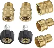[Vortxx] Pressure Washer Quick Connect Adapter Set for Sun Joe SPX Series, M22-15mm to 3/8" Quick Release, 5000 PSI, Complete Hassle-Free Set