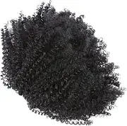 Beaupretty Realistic Afro Ponytail Wig Synthetic Short Curly Hair Extensions for Cosplay Daily Use Theme Parties Easy to Wear Natural Look Comfortable Fit Black