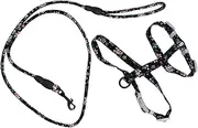 PEPLAYTAL Cat Harness Traction Strap Comfortable Cotton Design for Outdoor Walking Adjustable Pet Supplies for Cats and Kittens Black