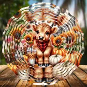 Highland Cow #7, Wind Spinners 8" Sublimated, High Quality Aluminum (ws47)