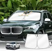 X-CAR Windscreen Sun Shade for BMW iX1 2023-2025 Blocks UV Rays Foldable Custom Wind Screen Sun Visor Protector