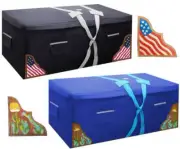 Paris Tack 1200D Waterproof Hay Bale Bag, Mesh Windows, Patriotic/Cactus Accents