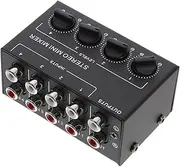 UPKOCH Stereo Mini Mixer 4 Channel Audio Passive Sound Mixer Ultra Low Noise Portable Mix