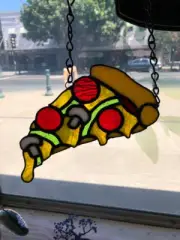 Stained Glass Pizza Slice Suncatcher Fun Food Lover Gift Made To Order